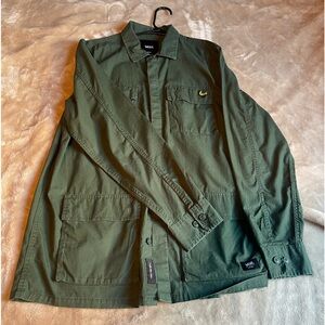 Vans Green Button Up Long Sleeve with Bird